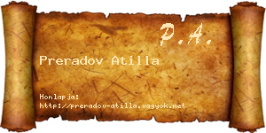 Preradov Atilla névjegykártya